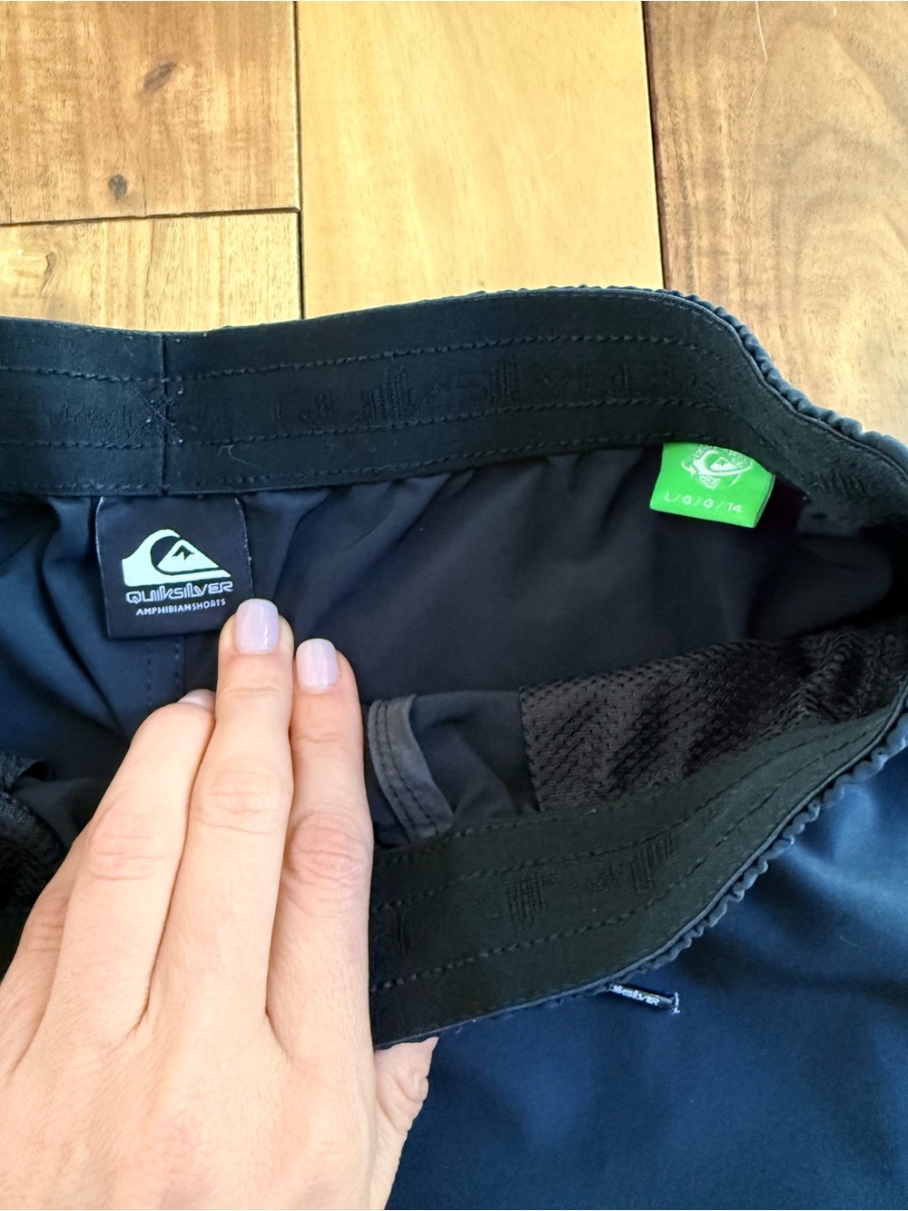 Quiksilver Dark Blue Swim Shorts with Black Waistband
